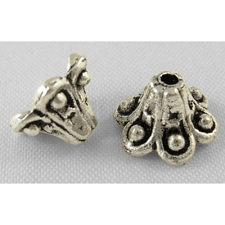 Tibetan Style Bell Filigree Bead Caps TIBE-A23845-AS-FF-1