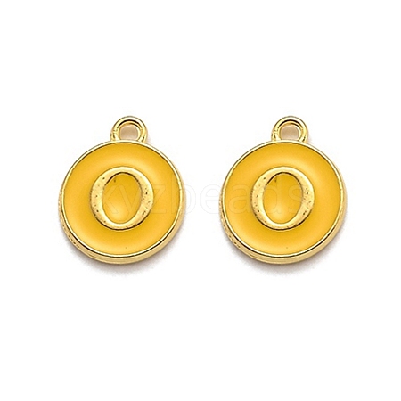 Golden Plated Alloy Enamel Charms ENAM-Q437-13O-1