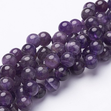 Round Amethyst Beads Strands GSR10mmC062-1