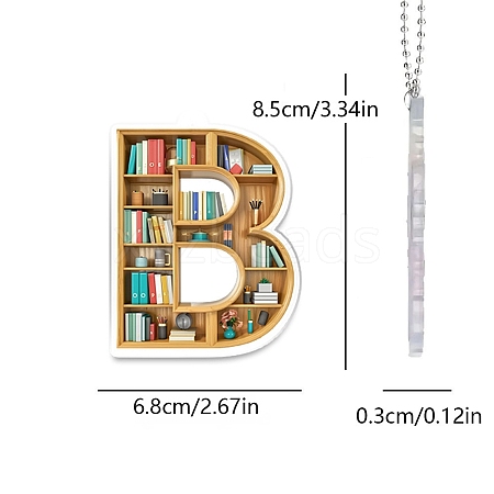 Acrylic Letter Shaped Book Shelf Pendant Decorations PW-WG0114B-02-1