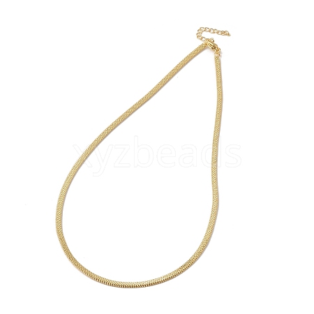 Brass Flat Snake Chain Necklace NJEW-R260-01G-1