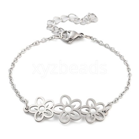 Non-Tarnish Stainless Steel Cable Chain Link Bracelets for Women Men STAS-Z061-01P-04-1