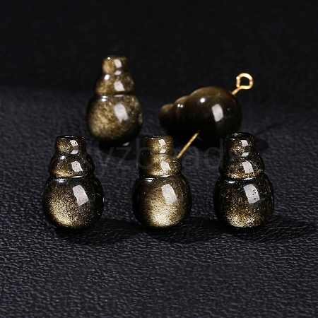 Natural Golden Sheen Obsidian Beads PW-WGBA735-01-1