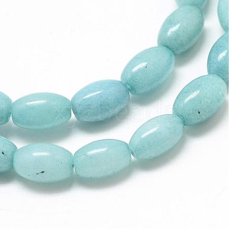 Dyed Natural Aquamarine Beads Strands G-T031-6x9mm-12-1