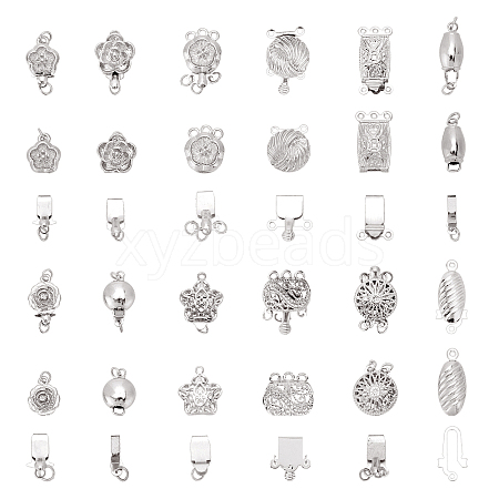 24 Sets 12 Style Brass Box Clasps KK-PH0002-55-1