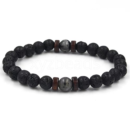 Sparkling Stone Volcano Stone Black Iron Stone Bracelet Couple Bracelet Personalized Bracelet YS6275-2-1