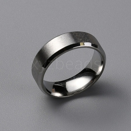 Matte Style 304 Stainless Steel Wide Band Finger Rings for Women Men RJEW-WH0009-14A-P-1