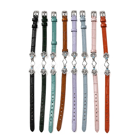 Adjustable Cowhide Bracelet Making for Beads BJEW-P394-05P-1