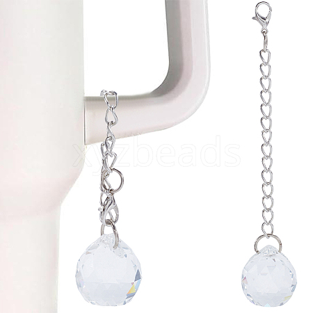 2Pcs Round Resin Pendant Decoration HJEW-SC0001-69-1