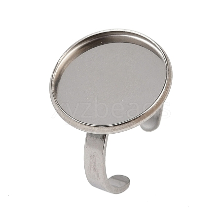 304 Stainless Steel Cuff Ring Components STAS-D372-07P-06-1
