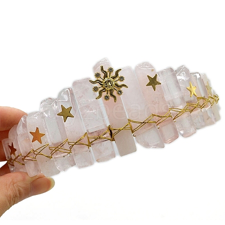 Natural Rose Quartz Hair Bands PW-WGE968B-05-1