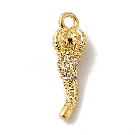 Rack Plating Brass Micro Pave Cubic Zirconia Pendant KK-A229-03A-G-1