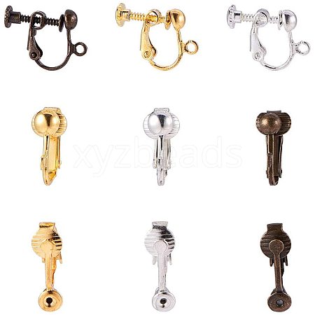 Iron/Brass Clip-on Earring Findings KK-PH0036-24-1