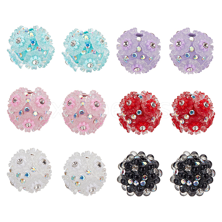 12Pcs 6 Colors Handmade Polymer Clay Beads CLAY-PH0002-10-1