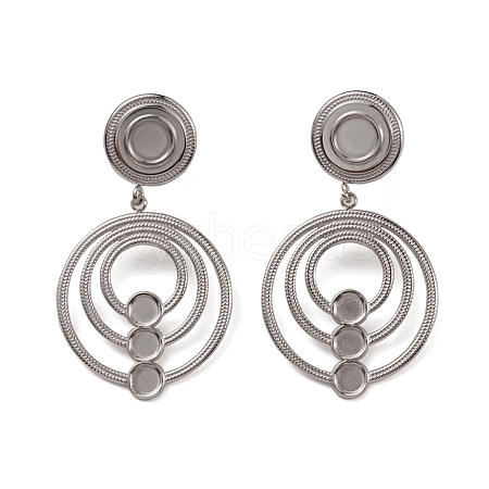 Non-Tarnish 304 Stainless Steel Stud Dangle Earrings Findings EJEW-G346-06P-1