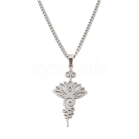 Anti-Tarnish 201 Stainless Steel Pendant Twisted Chain Necklaces for Women NJEW-U018-01P-03-1