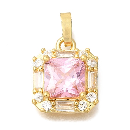 Brass Micro Pave Cubic Zirconia Pendants KK-K389-044G-1