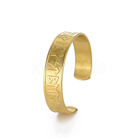 304 Stainless Steel Word Cuff Bangle FIND-PW0020-15A-G-1