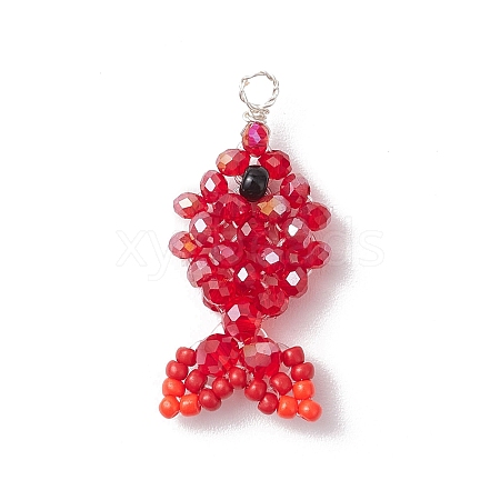 Faceted Glass Pendants PALLOY-MZ00661-02-1