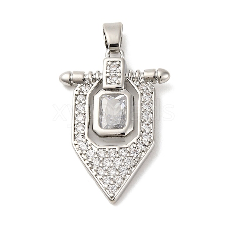 Brass Pendants with Cubic Zirconia KK-D536-16P-1