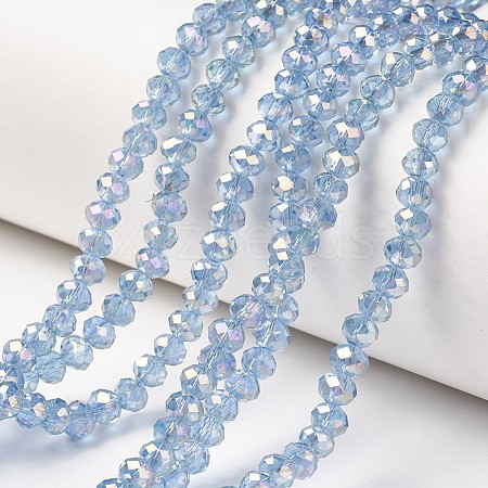 Electroplate Transparent Glass Beads Strands EGLA-A034-T1mm-T07-1