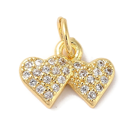 Rack Plating Brass & Clear Cubic Zirconia Pendants KK-L216-051G-1