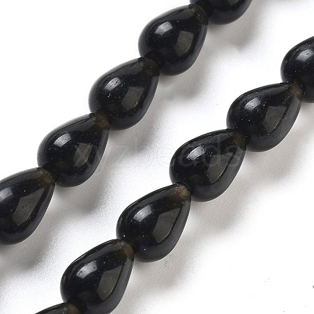 Natural Black Stone Beads Strands G-B106-A19-01-1