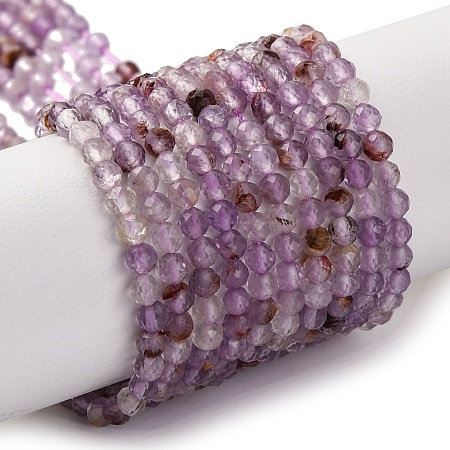 Natural Purple Lodolite Quartz Beads Strands G-A235-A01-02-1