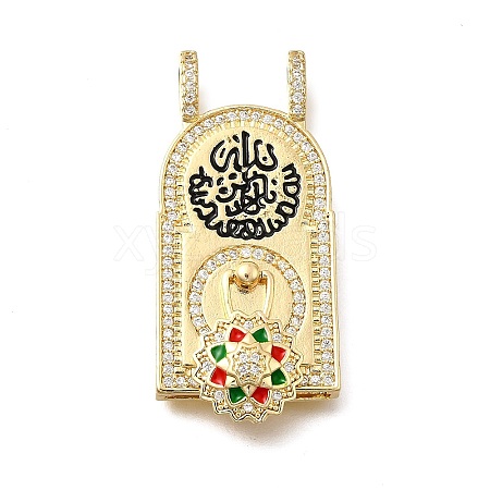 Brass Micro Pave Cubic Zirconia Pendants KK-Z125-23D-G-1