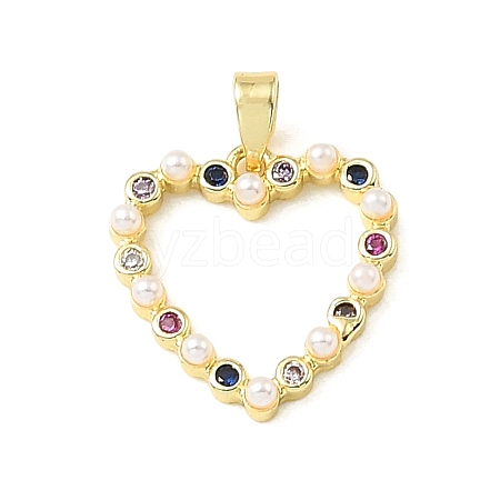 Valentine's Day Brass Micro Pave Colorful Cubic Zirconia Pendants KK-E804-05G-1