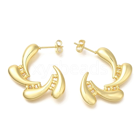 Rack Plating Teardrop Brass Stud Earrrings EJEW-L097-10G-1