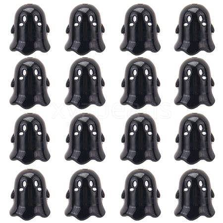 30Pcs Opaque Acrylic Beads MACR-SC0001-60B-1