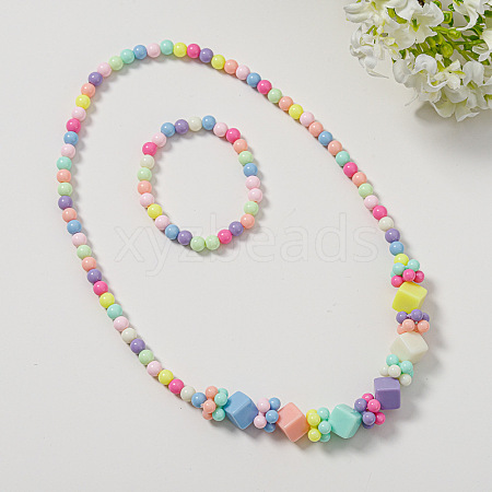 Plastic Beaded Necklaces & Beaded Bracelets WG32877-14-1