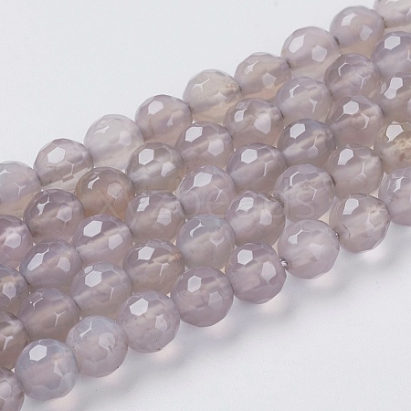Natural Grey Agate Beads Strands X-G-G580-6mm-08-1