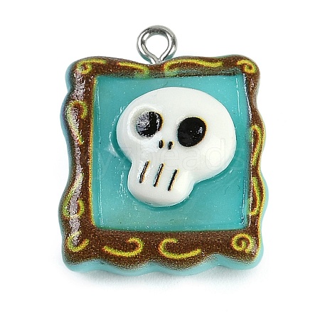 Halloween Theme Resin Pendants RESI-M046-01G-1