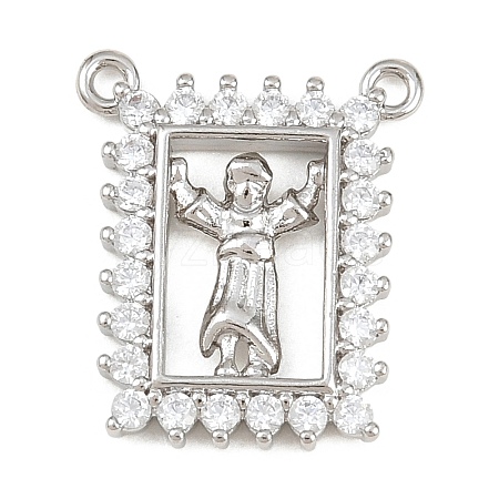 Brass Micro Pave Clear Cubic Zirconia Pendants KK-CBA6A75-48B-P-1