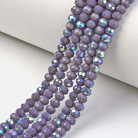 Electroplate Opaque Solid Color Glass Beads Strands EGLA-A034-P2mm-L10-1