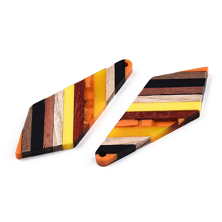 Transparent Resin & Walnut Wood Big Pendants LS-X-RESI-TAC0017-48-B01-1