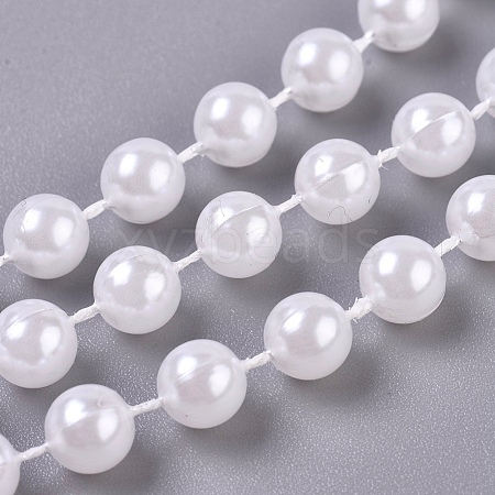 Handmade ABS Plastic Imitation Pearl Beaded Chains KY-WH0020-16-1