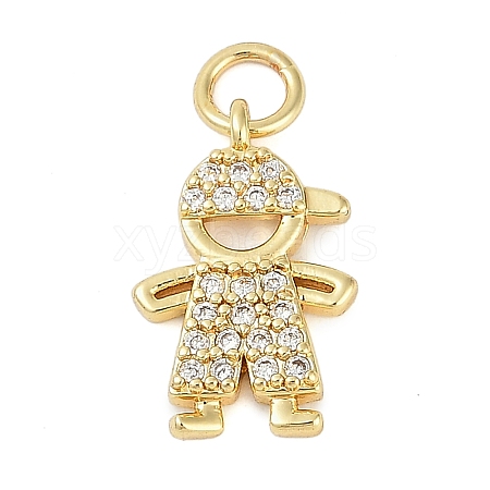 Rack Plating Brass Micro Pave Cubic Zirconia Pendants KK-H509-36G-1