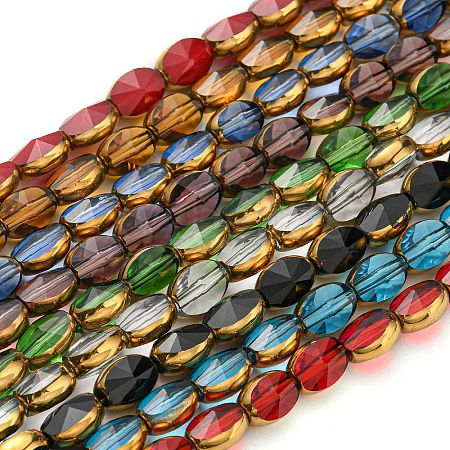 Electroplate Transparent Glass Beads Strands EGLA-G037-03A-HP-1