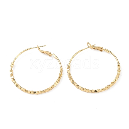 Brass Round Ring Hoop Earrings EJEW-A025-01D-1