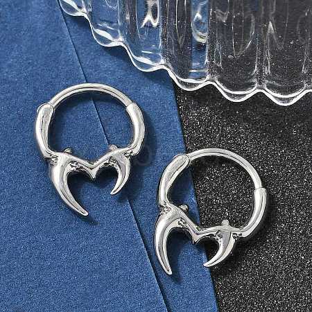 Horn 316 Surgical Stainless Steel Hoop Earrings EJEW-G416-28AS-1