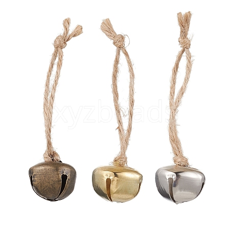 3Pcs 3 Colors Iron Bell Pendant Decoration HJEW-JM02250-1