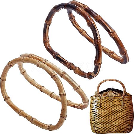 CHGCRAFT 4Pcs 2 Colors Bamboo Bag Handle FIND-CA0002-52B-1