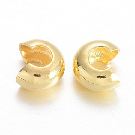 Brass Crimp Beads Covers KK-F371-76G-1