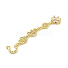 Rack Plating Brass Clear Cubic Zirconia Flower Elephant Hamsa Hand Connector Charms KK-G513-39G-2