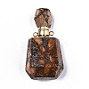 Assembled Synthetic Pyrite and Imperial Jasper Openable Perfume Bottle Pendants G-R481-13-3
