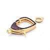 Brass Micro Pave Cubic Zirconia Lobster Claw Clasps ZIRC-F110-94G-03-2