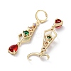 Teardrop Rack Plating Golden Brass Dangle Leverback Earrings EJEW-A030-06G-02-2